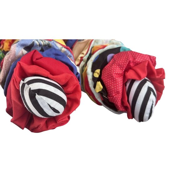 Vintage Hand Made Quilt Circle Clown Cloth With Straw Hat 21" x 12" - Picture 5 of 5